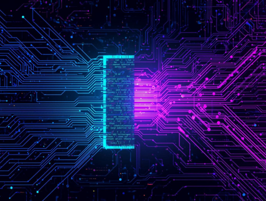 Colorful circuit board with data flow Legacy modernisation | Basecode