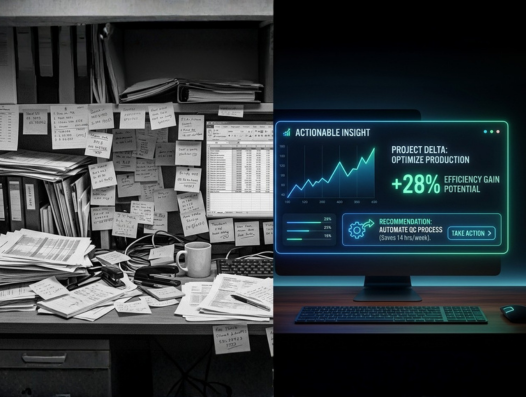 Generative AI for Corporate Reporting showing manual and custom work